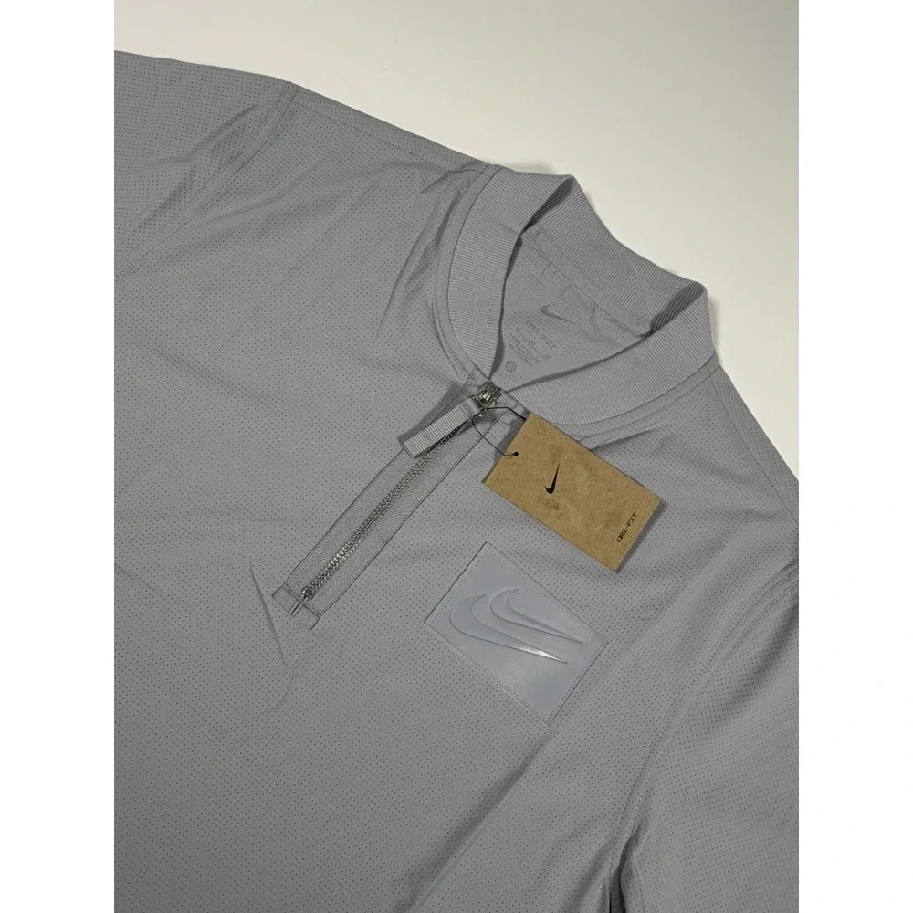 Nike NBA Kevin Durant 1/4 Zip Mens Size M Gray Short  Sleeve Shirt HJ4213-012
